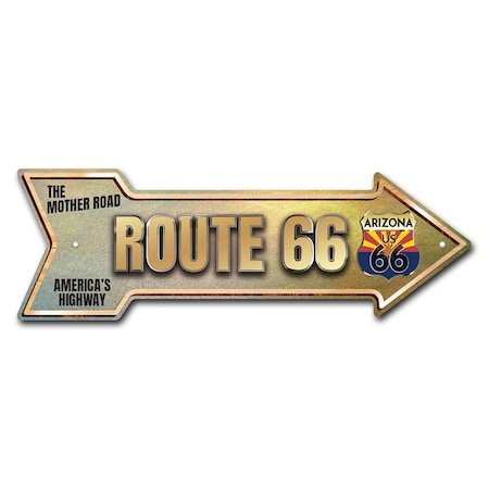 Signmission Route 66 Arizona Arrow Sign Funny Home Decor 18in Wide P-ARROW-999637